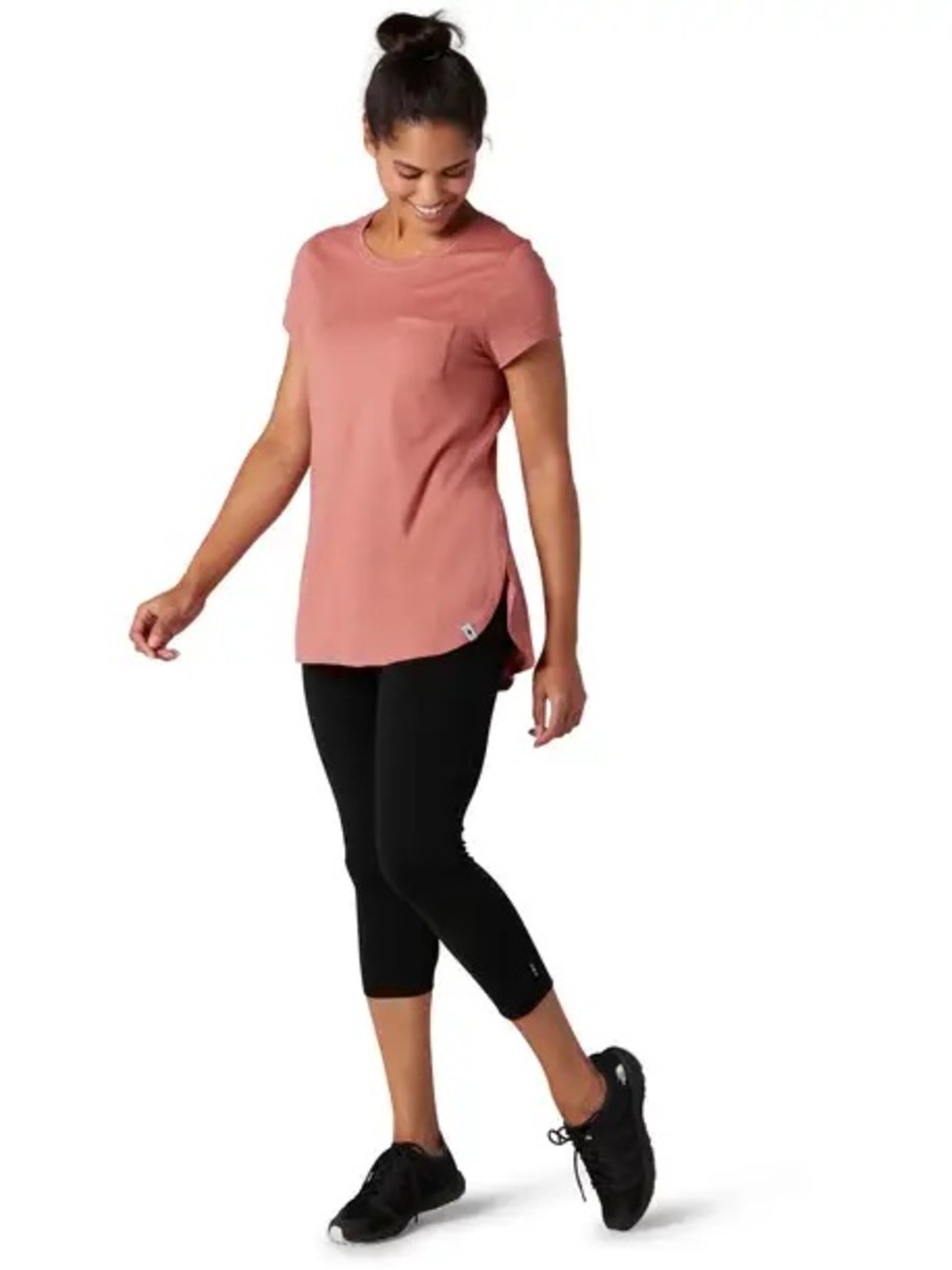 Smartwool Women’s Short Sleeve Pocket Tee - Side Vents - Size M - Canyon Rose